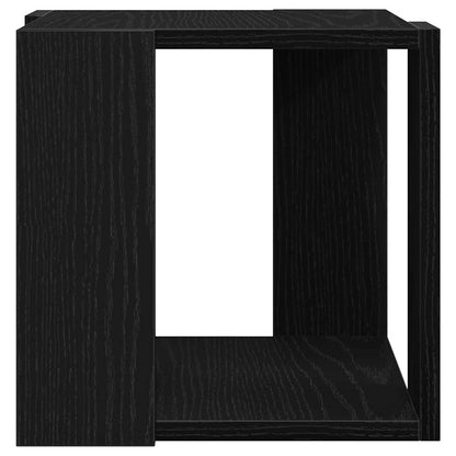 Salontafel Zwart Eiken 32 x 32 x 30 cm Bewerkt hout