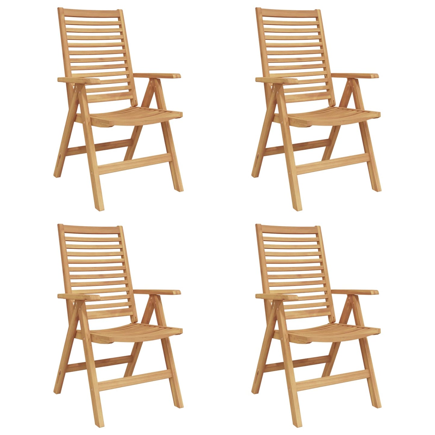 Tuinstoel 4 Pcs Bruin 52 X 64.5 X 108 Cm Massief Teakhout