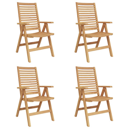 Tuinstoel 4 Pcs Bruin 52 X 64.5 X 108 Cm Massief Teakhout