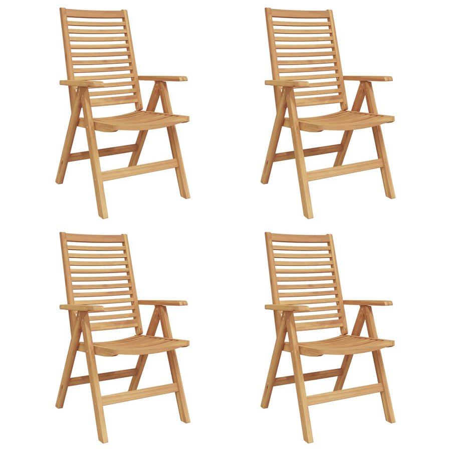 Tuinstoel 4 Pcs Bruin 52 X 64.5 X 108 Cm Massief Teakhout
