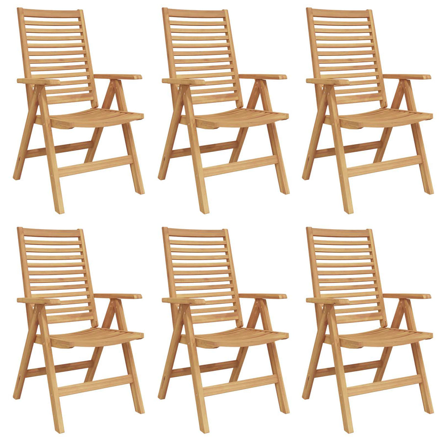 Tuinstoel 6 Pcs Bruin 52 X 64.5 X 108 Cm Massief Teakhout