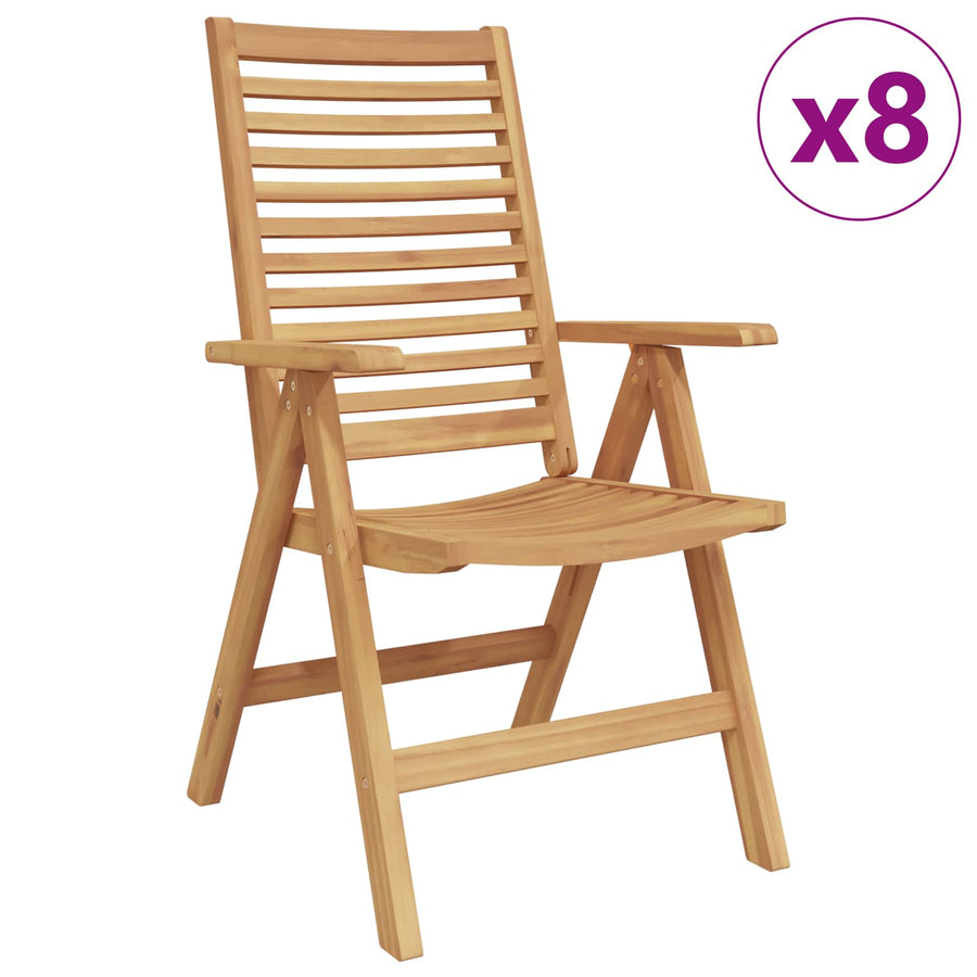 Tuinstoel 8 Pcs Bruin 52 X 64.5 X 108 Cm Massief Teakhout