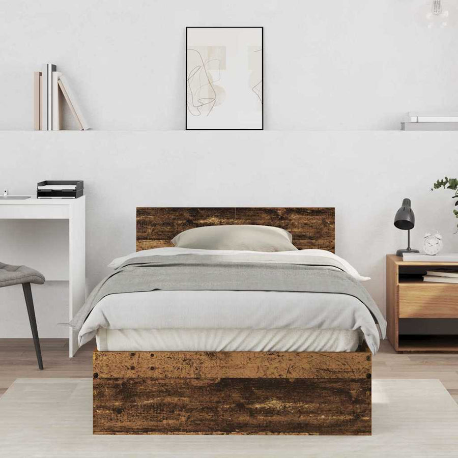 Bedframe met Hoofdeinde met hoofdeinde Oud Hout 100 x 200 cm