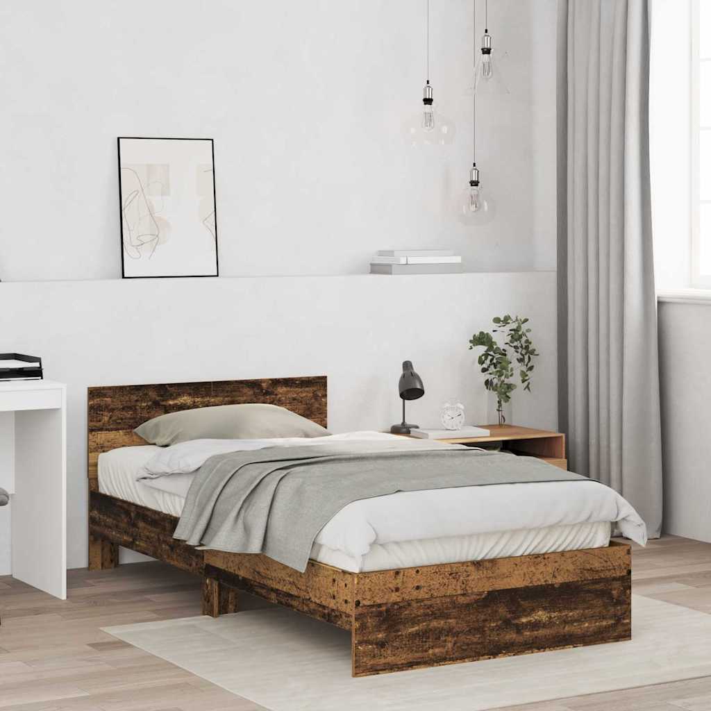 Bedframe met Hoofdeinde met hoofdeinde Oud Hout 100 x 200 cm