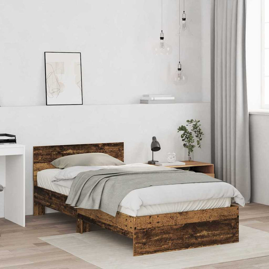 Bedframe met Hoofdeinde met hoofdeinde Oud Hout 100 x 200 cm