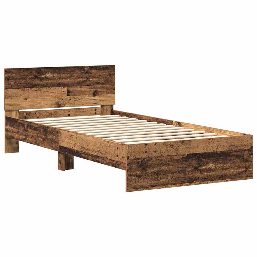 Bedframe met Hoofdeinde met hoofdeinde Oud Hout 100 x 200 cm