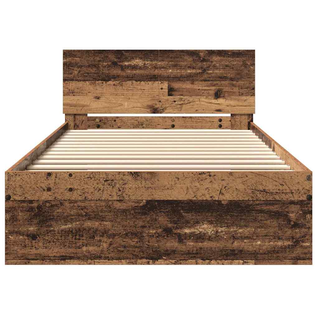 Bedframe met Hoofdeinde met hoofdeinde Oud Hout 100 x 200 cm