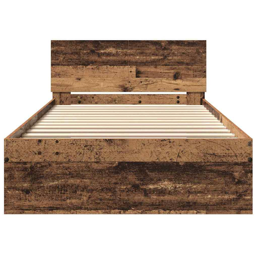 Bedframe met Hoofdeinde met hoofdeinde Oud Hout 100 x 200 cm