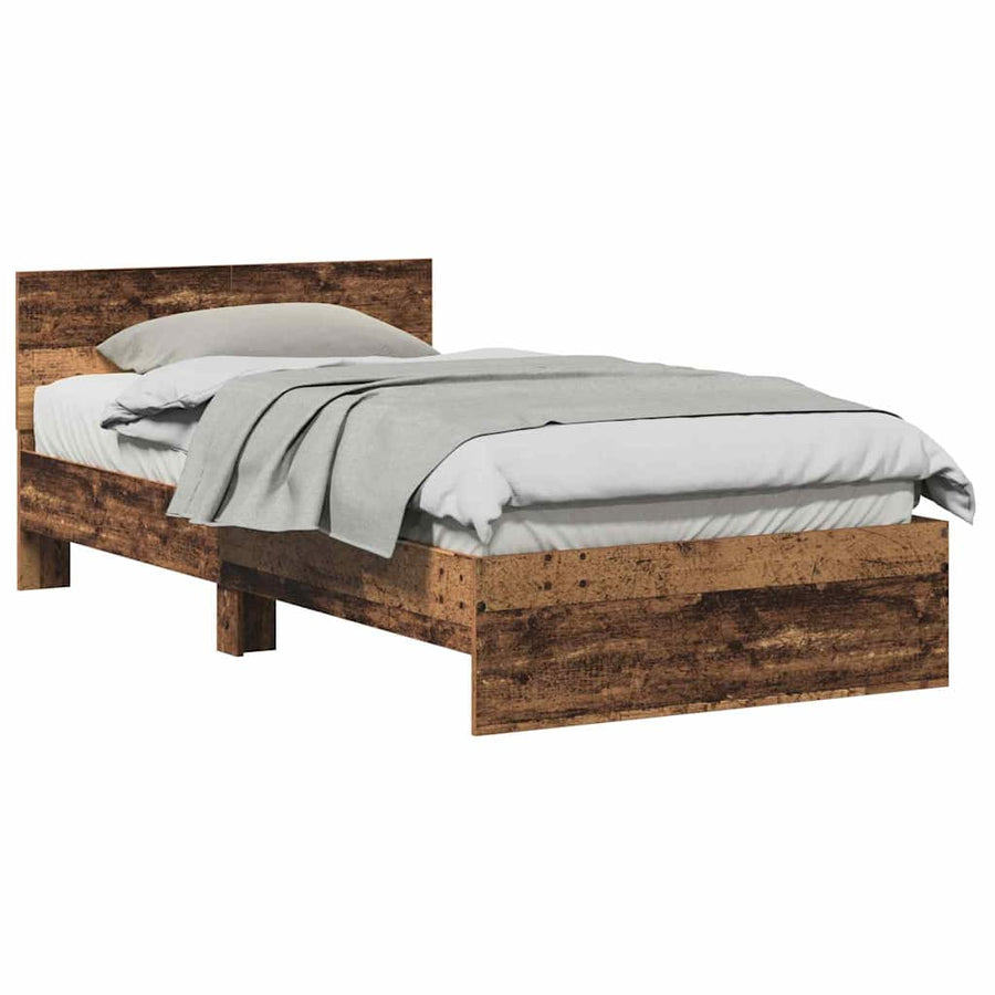 Bedframe met Hoofdeinde met hoofdeinde Oud Hout 100 x 200 cm