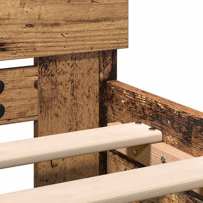 Bedframe met Hoofdeinde Oud Hout 120 x 190 cm Massief Hout