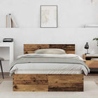 Bed frame with headboard Old Wood 193 x 125 x 70 cm Engineered Wood