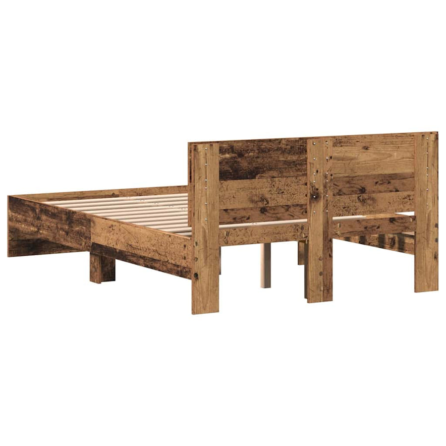Bedframe met Hoofdeinde Oud Hout 120 x 190 cm Massief Hout