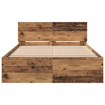 Bedframe met Hoofdeinde Oud Hout 120 x 190 cm Massief Hout