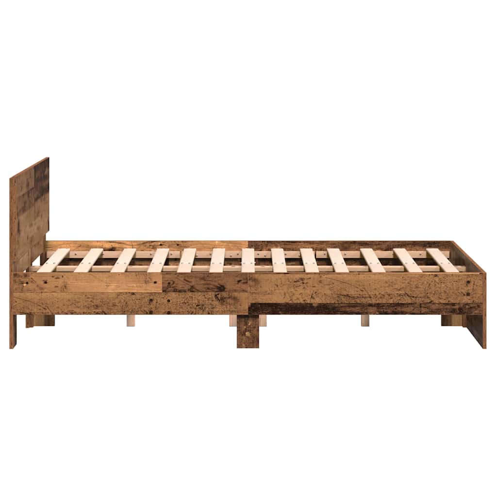 Bedframe met Hoofdeinde Oud Hout 120 x 190 cm Massief Hout