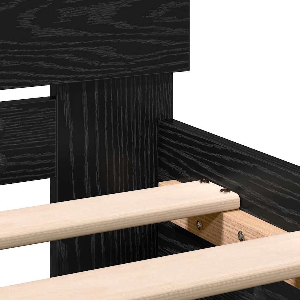 Bedframe met Hoofdeinde Zwart Eiken 120 x 190 cm Hout