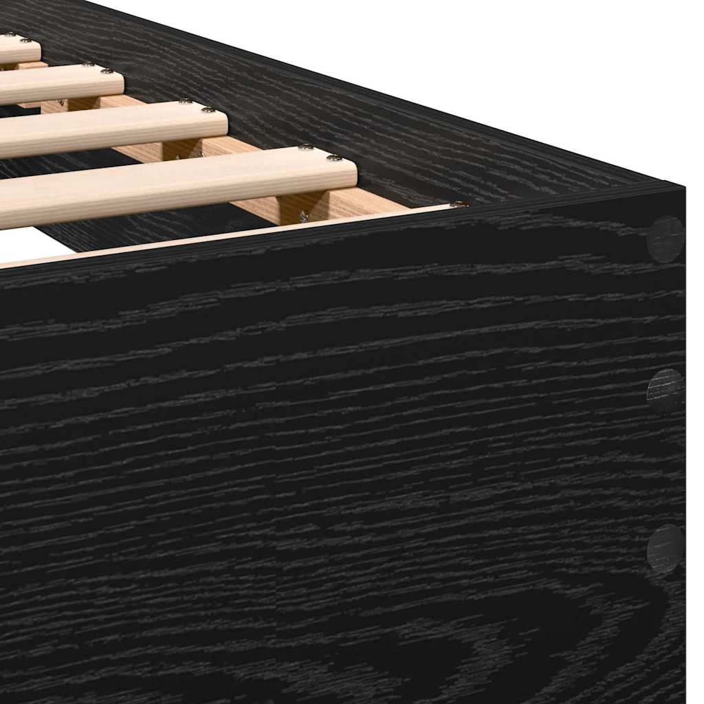 Bedframe met Hoofdeinde Zwart Eiken 120 x 190 cm Hout