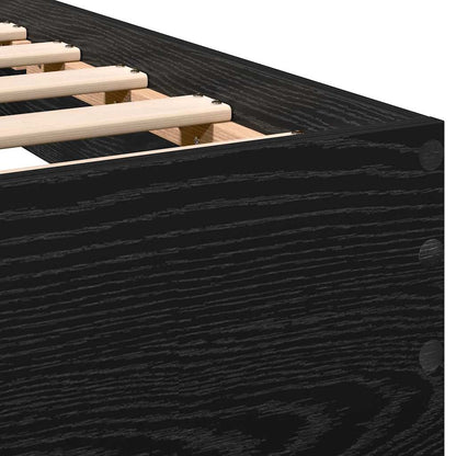 Bedframe met Hoofdeinde Zwart Eiken 120 x 190 cm Hout