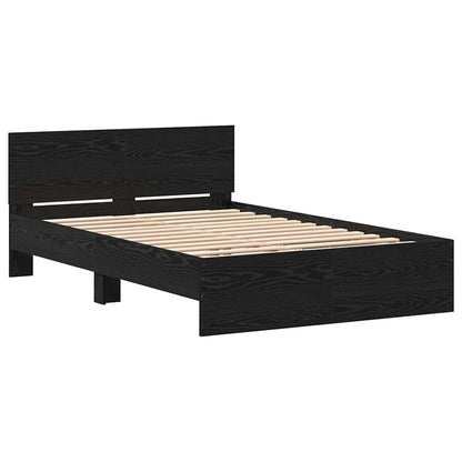 Bedframe met Hoofdeinde Zwart Eiken 120 x 190 cm Hout
