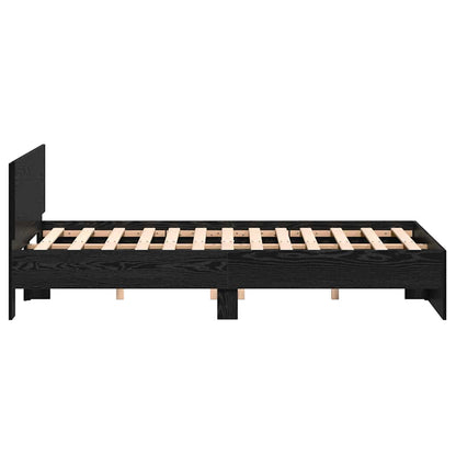 Bedframe met Hoofdeinde Zwart Eiken 120 x 190 cm Hout