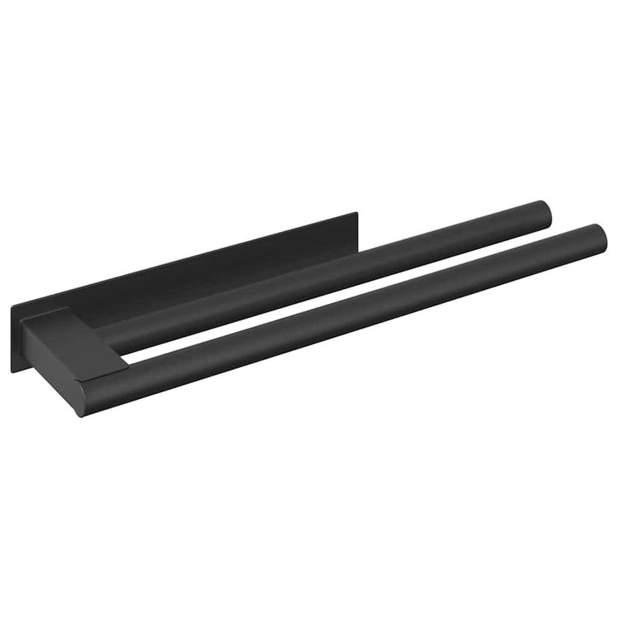 Handdoekrek Zwart 40 x 9 x 4 cm Roestvrij staal
