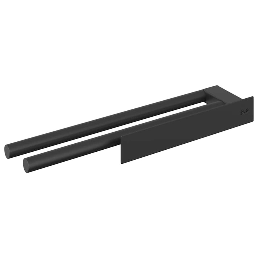 Handdoekrek Zwart 40 x 9 x 4 cm Roestvrij staal