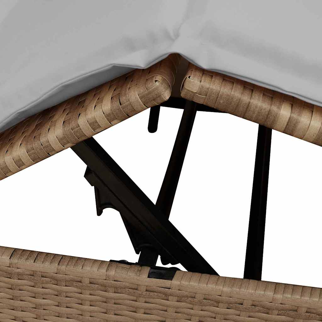 Dubbele ligbed Verstelbaar Grijs 205 x 129 x 200 cm poly rattan