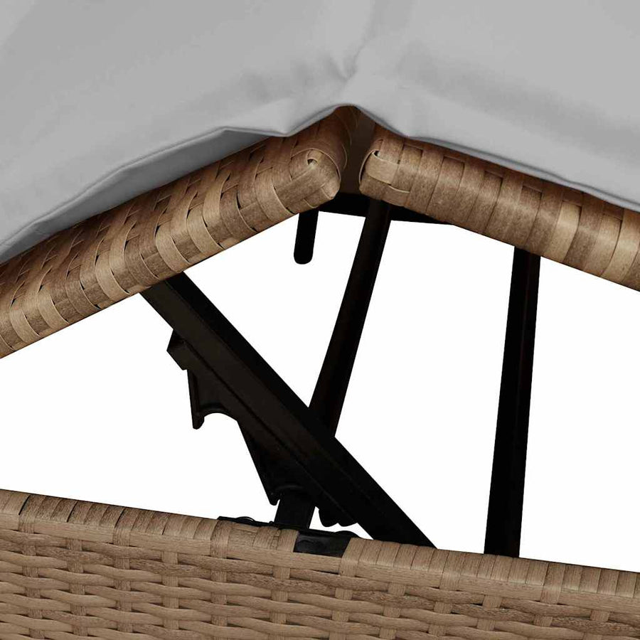 Dubbele ligbed Verstelbaar Grijs 205 x 129 x 200 cm poly rattan