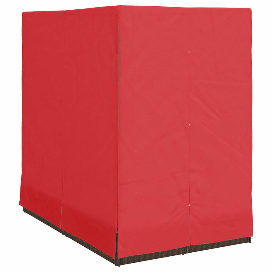 Dubbele ligbed Verstelbaar Rood 205 x 129 x 200 cm poly rattan