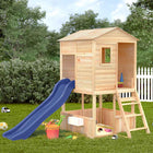 Speelhuis massief vurenhout 145x131,5x218,5 cm blauw