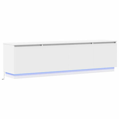 TV-kast met LED Wit 180 x 38 x 49 cm Bewerkt hout