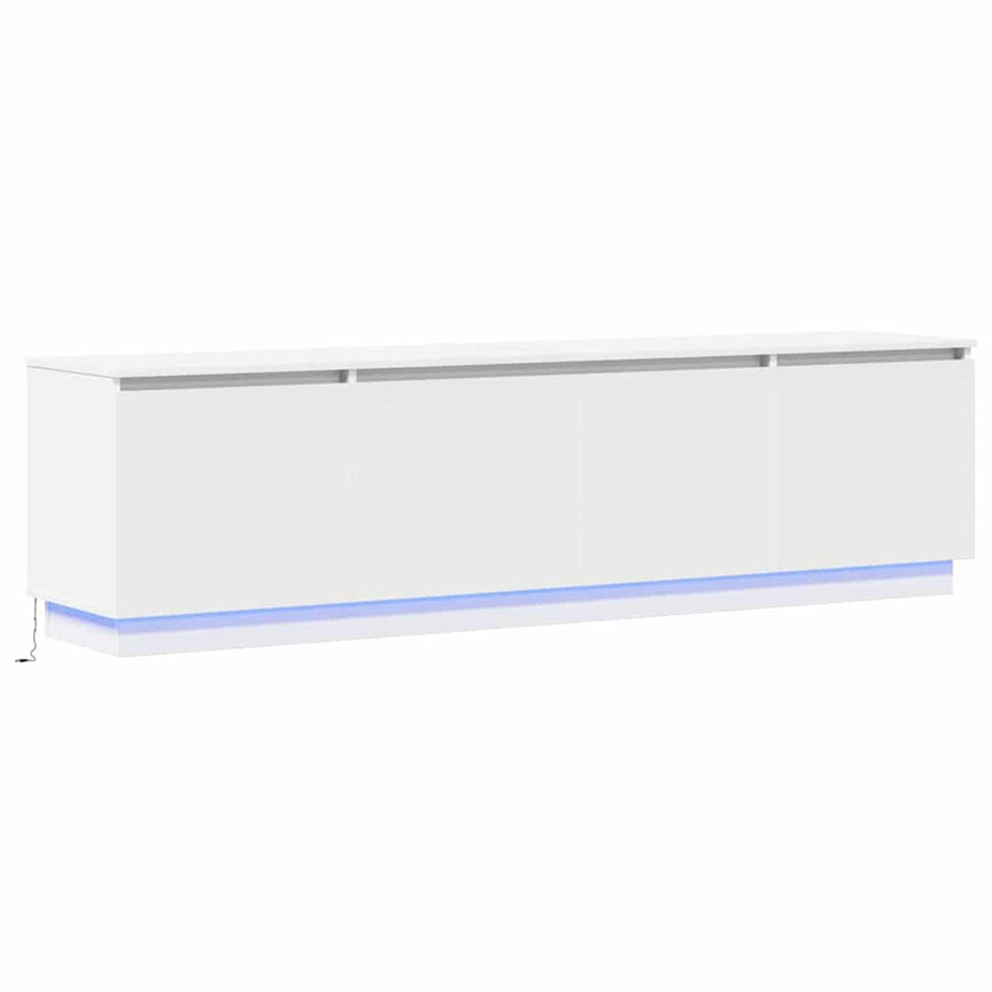 TV-kast met LED Wit 180 x 38 x 49 cm Bewerkt hout