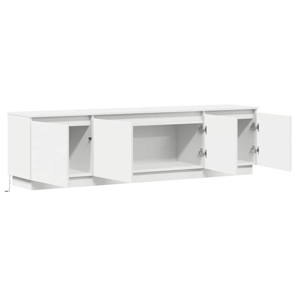 TV-kast met LED Wit 180 x 38 x 49 cm Bewerkt hout