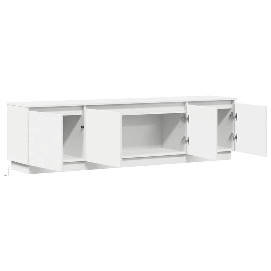 TV-kast met LED Wit 180 x 38 x 49 cm Bewerkt hout