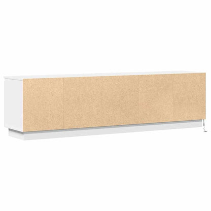 TV-kast met LED Wit 180 x 38 x 49 cm Bewerkt hout