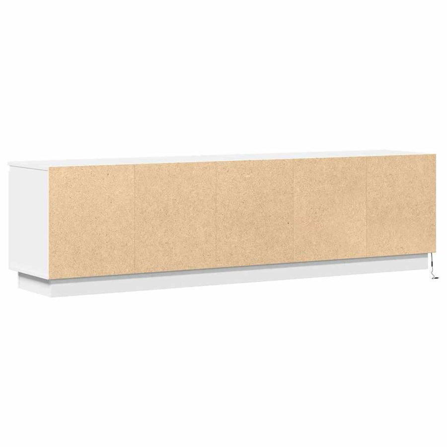 TV-kast met LED Wit 180 x 38 x 49 cm Bewerkt hout