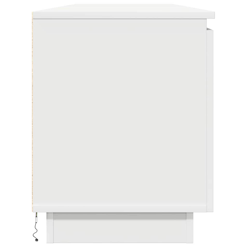 TV-kast met LED Wit 180 x 38 x 49 cm Bewerkt hout