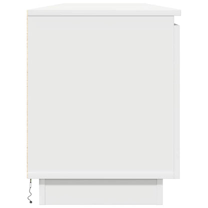 TV-kast met LED Wit 180 x 38 x 49 cm Bewerkt hout