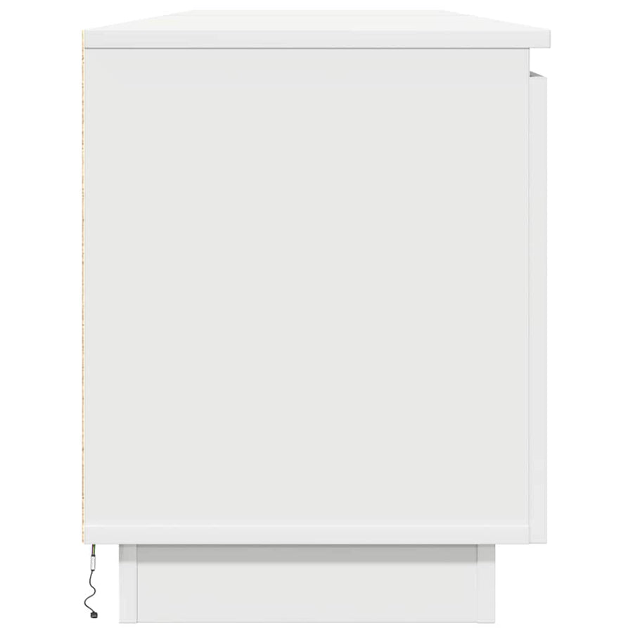TV-kast met LED Wit 180 x 38 x 49 cm Bewerkt hout