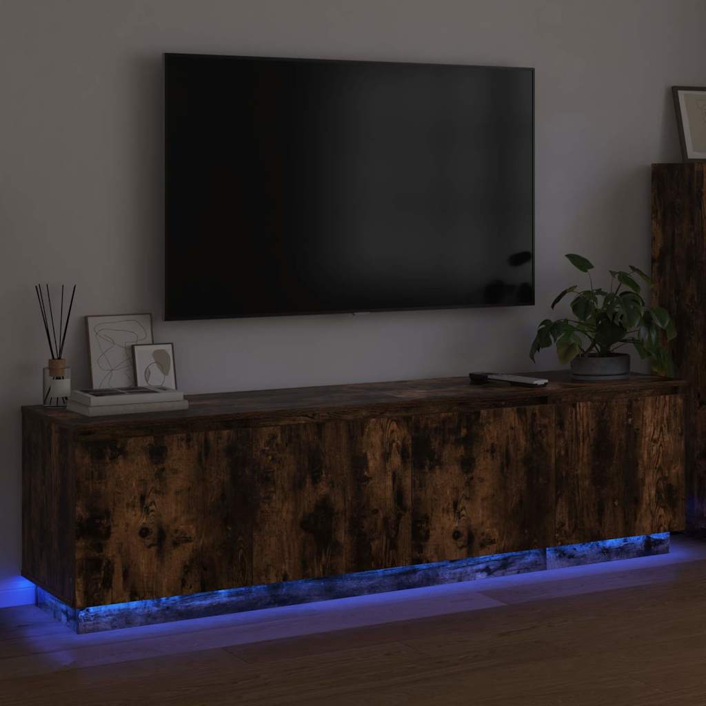 Tv-Kast 180 X 38 X 49 Cm Bewerkt Hout Gerookt eiken