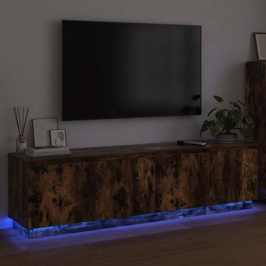 Tv-Kast 180 X 38 X 49 Cm Bewerkt Hout Gerookt eiken