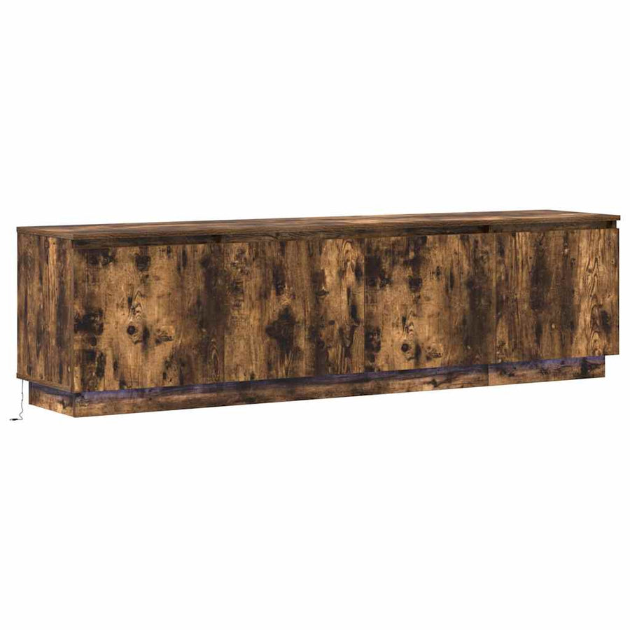 Tv-Kast 180 X 38 X 49 Cm Bewerkt Hout Gerookt eiken