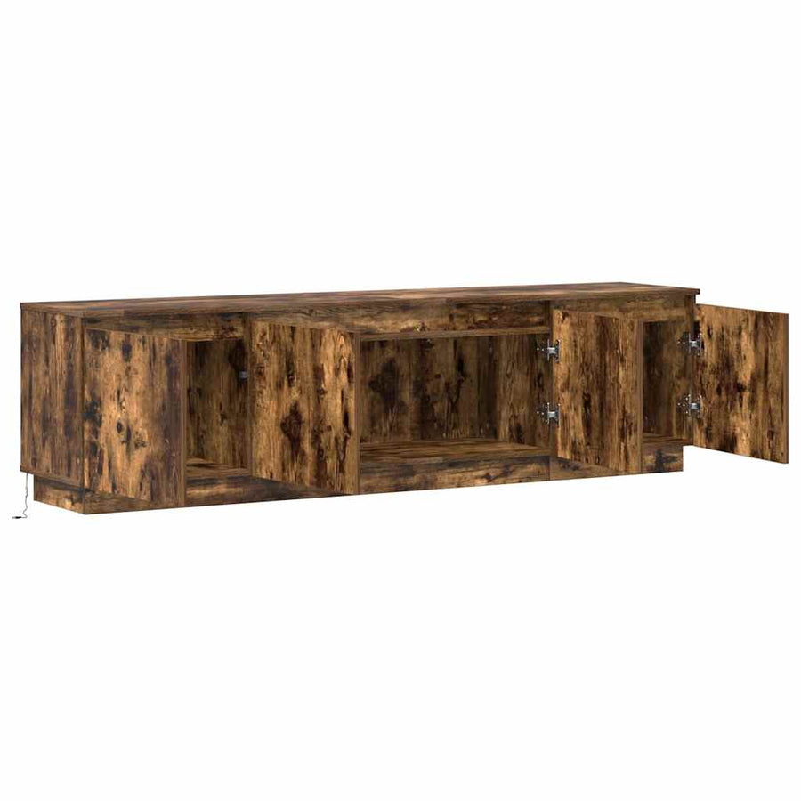 Tv-Kast 180 X 38 X 49 Cm Bewerkt Hout Gerookt eiken