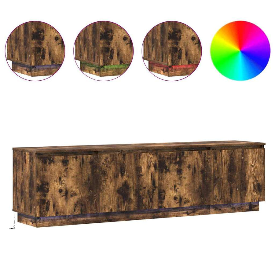 Tv-Kast 180 X 38 X 49 Cm Bewerkt Hout Gerookt eiken