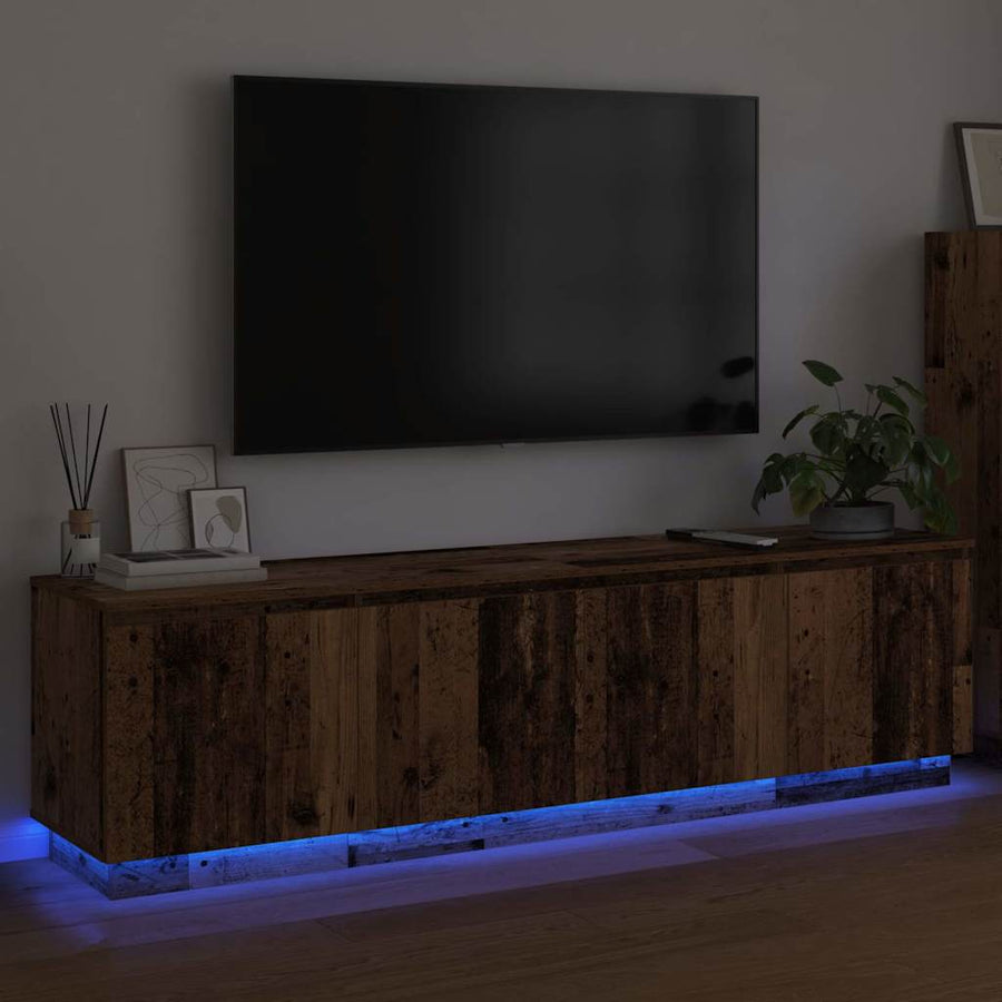 Tv-Kast Met Led 180 X 38 X 49 Cm Bewerkt Hout Oud hout