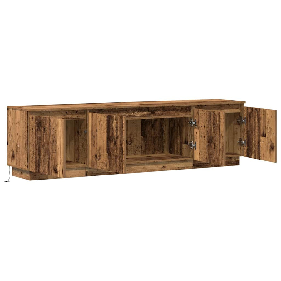 Tv-Kast Met Led 180 X 38 X 49 Cm Bewerkt Hout Oud hout