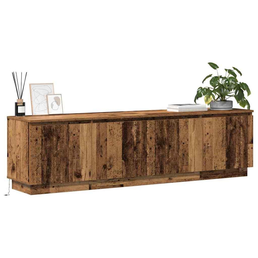 Tv-Kast Met Led 180 X 38 X 49 Cm Bewerkt Hout Oud hout