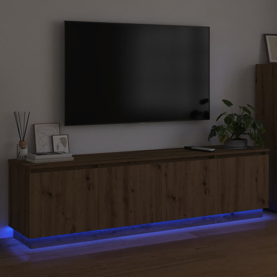 Tv-Kast Artisan Eiken 180 X 38 X 49 Cm Bewerkt Hout artisanaal eikenkleurig