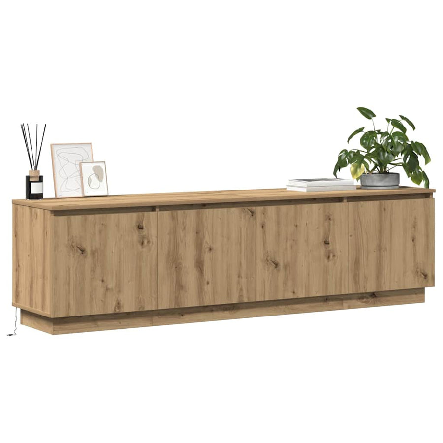 Tv-Kast Artisan Eiken 180 X 38 X 49 Cm Bewerkt Hout artisanaal eikenkleurig