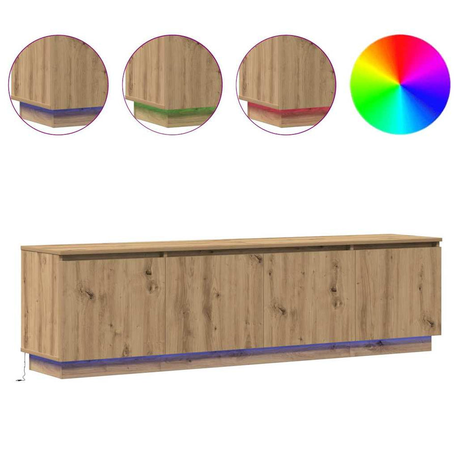 Tv-Kast Artisan Eiken 180 X 38 X 49 Cm Bewerkt Hout artisanaal eikenkleurig