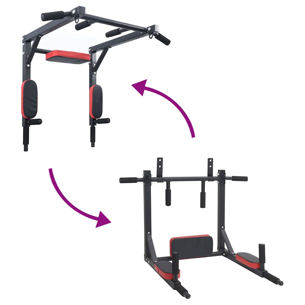 Optrekbar dipstation Zwart en Rood 89 x 59 x 70 cm